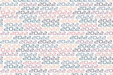 Seamless pattern of 2022. Repetitive illustration of 2022.
