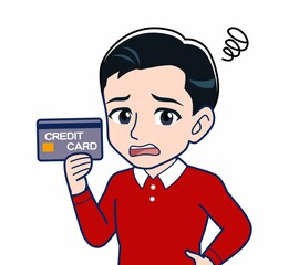 赤い服を着た若い男性