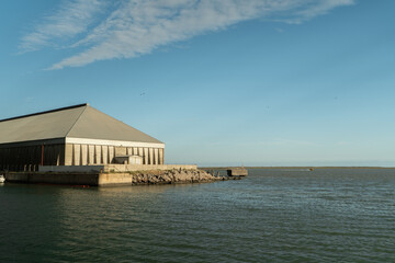 Large storage shed at the port