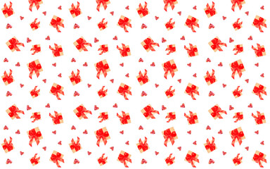 seamless pattern with gift and heart