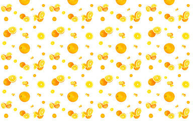 seamless pattern with orange fruit