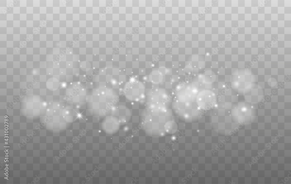 Poster bokeh lights isolated. transparent blurred shapes. abstract light effect. vector illustration