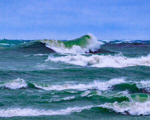Waves crashing on Lake Michigan