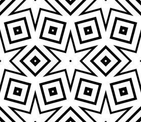 Abstract black and white halftone hexagon, triangle seamless pattern. Geo shape background. Mosaic, tile of thin line ornament.