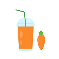 This is a carrot juice isolated on white background.