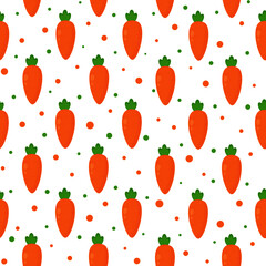 This is a seamless pattern texture of carrots on white background. Vector wrapping paper.