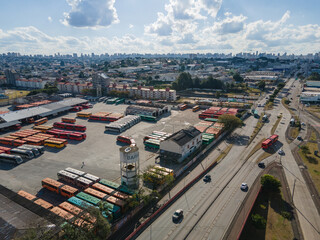 Garagem de &ocirc;nibus urbano na via Hauer em Curitiba, Paran&aacute; Brasil .