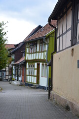 Fototapeta na wymiar Rittergasse Stolberg mit Fachwerkhäuser im Harz