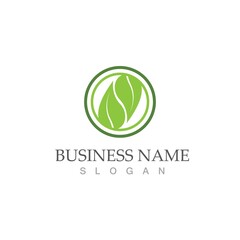 Logos of green Tree leaf ecology