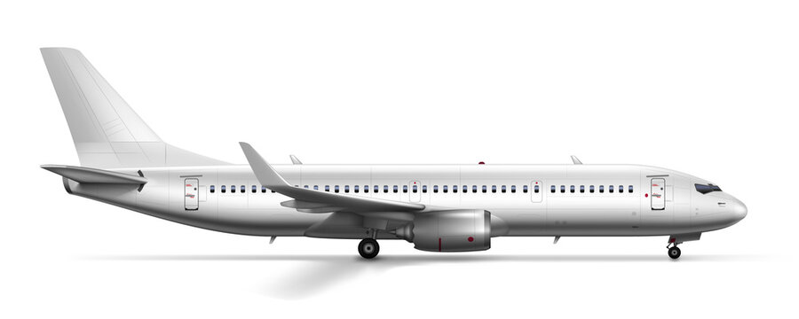 3D Blank Glossy White Airplane Or Airliner