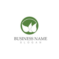 Logos of green Tree leaf ecology
