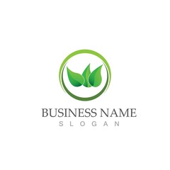 Logos of green Tree leaf ecology