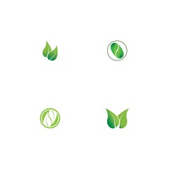 Logos of green Tree leaf ecology