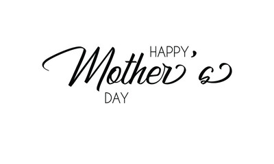 Naklejka na ściany i meble Happy Mother's Day text isolated on white background. Lettering Mother's day logo, badge, icon. Template for Happy Mother's day, invitation, greeting card, postcard.