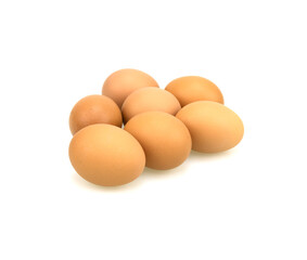 Isolated chicken eggs on white background