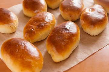 Baked pies or buns look very appetizing