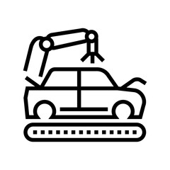 apply primer on car body line icon vector. apply primer on car body sign. isolated contour symbol black illustration