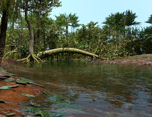 3D Rendering Tropical Rainforest