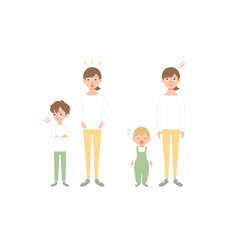 Problems of relations between son and mother. Flat cartoon vector illustration