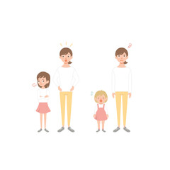 Problems of relations between daughter and mother. Flat cartoon vector illustration