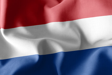 Fototapeta premium 3D rendering illustration flag of Netherlands. Waving on the win