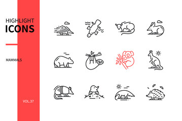 Different mammals - modern line design style icons set © Boyko.Pictures