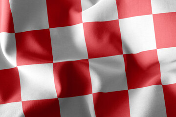 3D illustration flag of North Brabant is a region of Netherlands