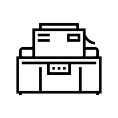 industrial machine cheese production line icon vector. industrial machine cheese production sign. isolated contour symbol black illustration