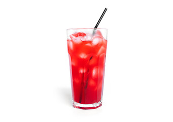 Red cocktail isolated on a white background.