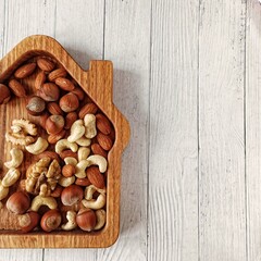 Nuts and sweets on the background