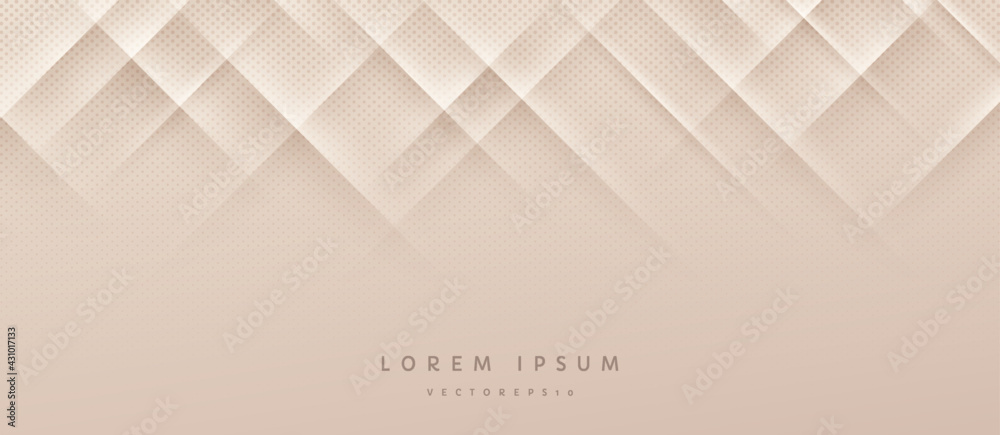 Wall mural light brown gradient background with dynamic diagonal stripe lines and shadow. halftone dotted decor