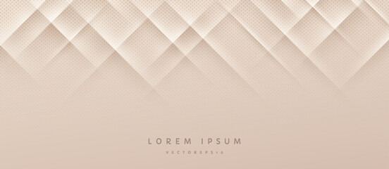 Light brown gradient background with dynamic diagonal stripe lines and shadow. Halftone dotted decorate. Modern and simple banner design. Luxury and elegant concept. Vector EPS10 © Riseness