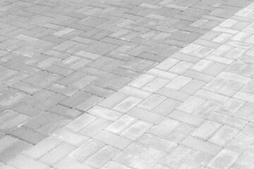 Gray paving slabs urban street road floor stone tile texture background