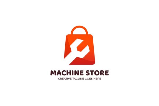Machine Automotive Store Logo Template