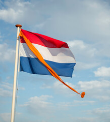 dutch flag with orange pennant - 431017912