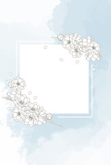 Flowers, floral, frame, simple, watercolor