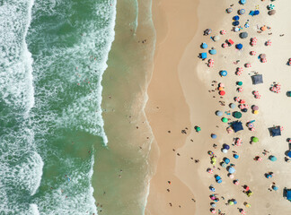 aerial image with drone of costão do santinho beach in florianópolis Santa Catarina Brazil