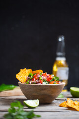 Homemade salsa pico de gallo, mexican cuisine