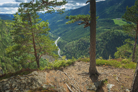 Ravnejuv cliff panoramic shot in Norway