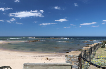 Spring morning on the wild beach.