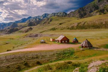 Fototapeta na wymiar Fantastic Altai nature landscape, amazing summer valley evening landscape. 