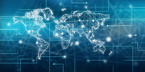 2d illustration world map abstract background
