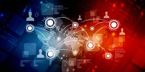 2d illustration Business Network concept
