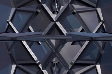 3d abstract  geometric background with fragments, 3d render illustration