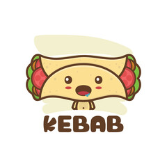 vector cute mascot kebab