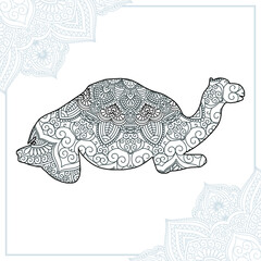 Camel Mandala. Vintage decorative elements. Oriental pattern, vector illustration.