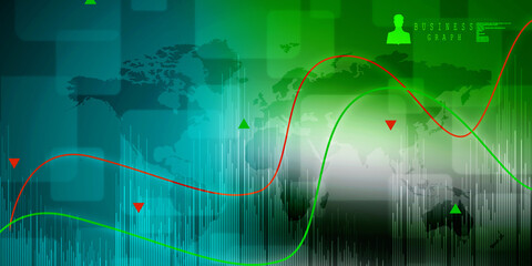 2d rendering Stock market online business concept. business Graph 
