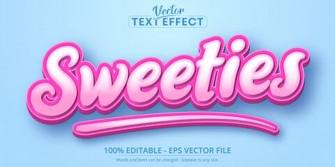 Sweeties text effect, cartoon editable text style