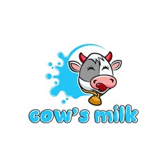 illustration vector graphic of cow milk. Cow mascot logo, vector of cow character for logo template, cartoon style. perfect of logos for drink, animals, food etc.