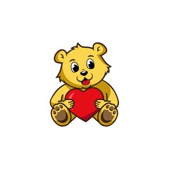 illustration vector graphic of bear. perfect of logos for doll shop, cartoon logo, children etc.
